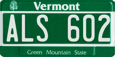 VT license plate ALS602