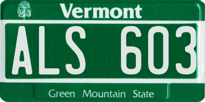 VT license plate ALS603