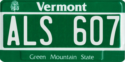 VT license plate ALS607
