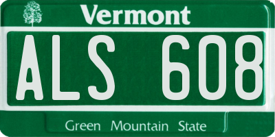 VT license plate ALS608