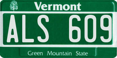 VT license plate ALS609