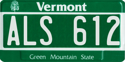 VT license plate ALS612