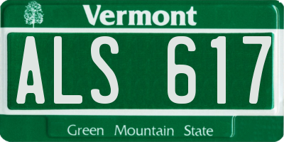 VT license plate ALS617