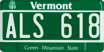 VT license plate ALS618