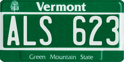 VT license plate ALS623