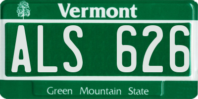 VT license plate ALS626