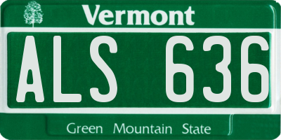 VT license plate ALS636