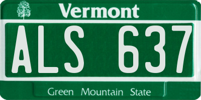 VT license plate ALS637