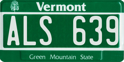 VT license plate ALS639