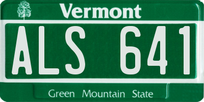 VT license plate ALS641