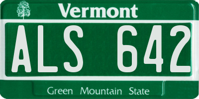 VT license plate ALS642