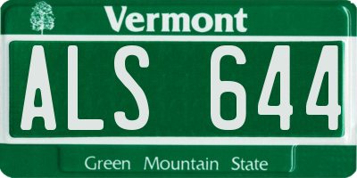 VT license plate ALS644