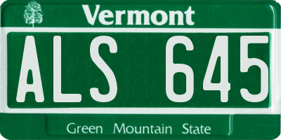 VT license plate ALS645