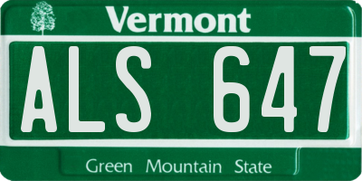 VT license plate ALS647