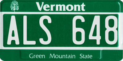 VT license plate ALS648