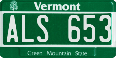 VT license plate ALS653
