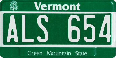 VT license plate ALS654