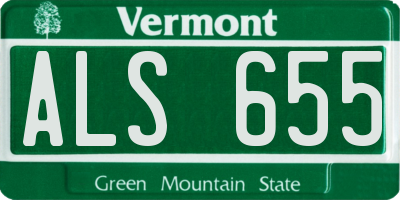 VT license plate ALS655