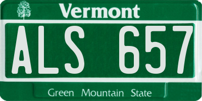VT license plate ALS657