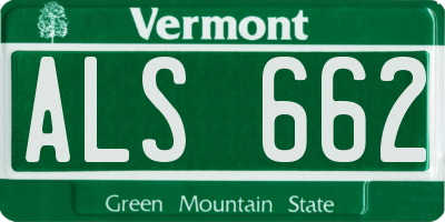 VT license plate ALS662