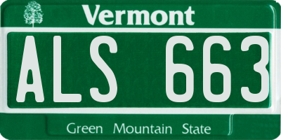 VT license plate ALS663