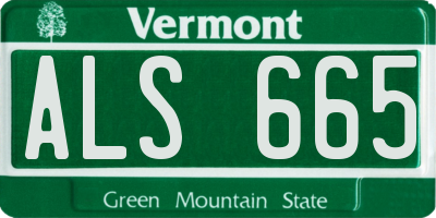 VT license plate ALS665