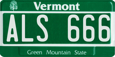 VT license plate ALS666