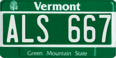 VT license plate ALS667