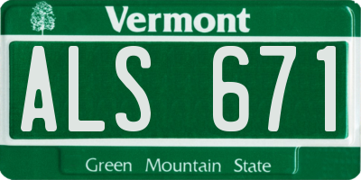 VT license plate ALS671