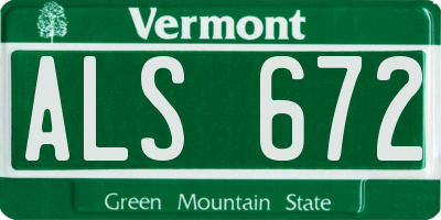 VT license plate ALS672