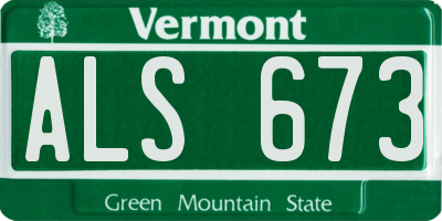 VT license plate ALS673
