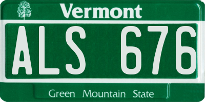 VT license plate ALS676