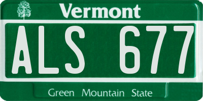 VT license plate ALS677