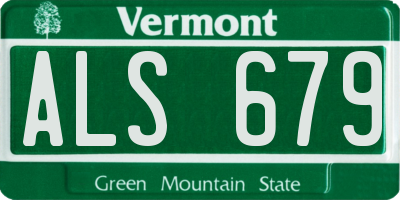 VT license plate ALS679