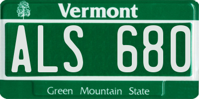 VT license plate ALS680