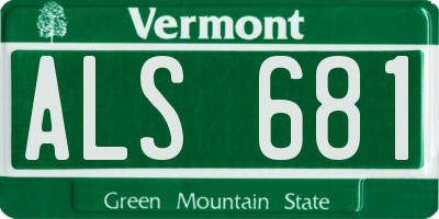 VT license plate ALS681