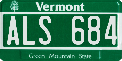 VT license plate ALS684