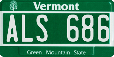 VT license plate ALS686