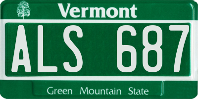 VT license plate ALS687