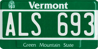 VT license plate ALS693