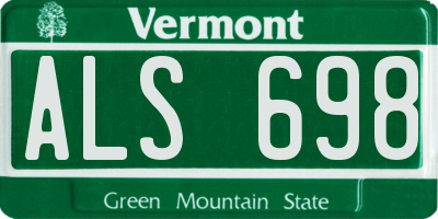 VT license plate ALS698