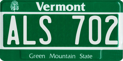 VT license plate ALS702