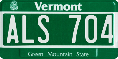 VT license plate ALS704