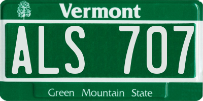 VT license plate ALS707