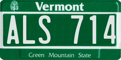VT license plate ALS714