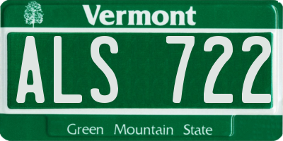 VT license plate ALS722