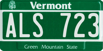 VT license plate ALS723