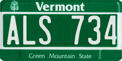 VT license plate ALS734