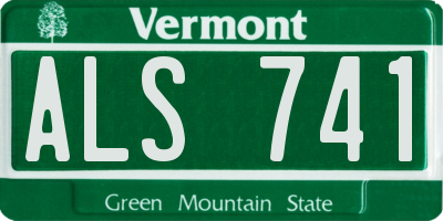 VT license plate ALS741