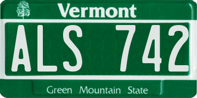 VT license plate ALS742